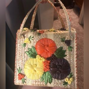 Woven floral purse